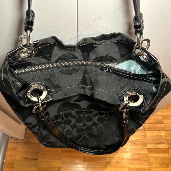 COACH BLACK "C" ALLOVER LOGO SHOULDER BAG MODEL- D1249-20884M - Picture 3 of 10
